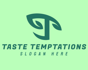 Green Organic Letter T logo design