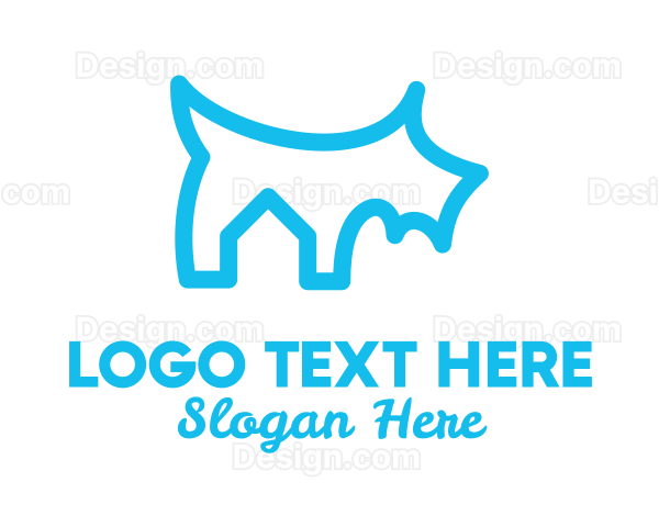 Blue Scottish Terrier Outline Logo