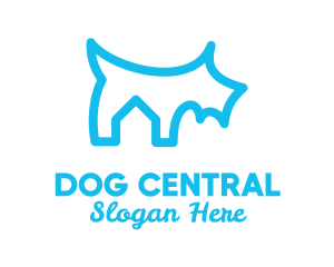 Blue Scottish Terrier Outline logo design