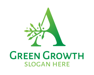 Green A Branch logo design