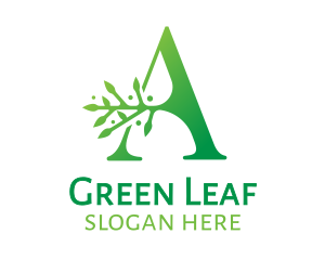 Green A Branch logo design
