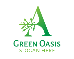 Green A Branch logo design