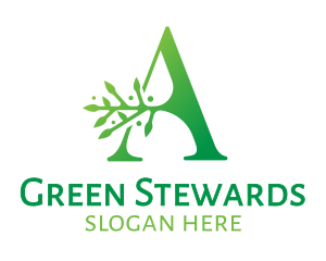 Green A Branch logo design