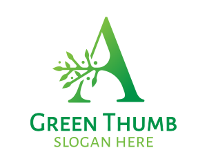 Green A Branch logo design