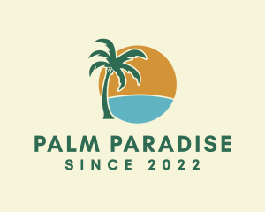 Palm Tree Tropical Summer logo design