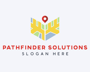 Map Navigation Pin logo design