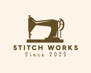 Grunge Sewing Machine logo