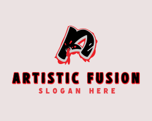 Splatter Graffiti Letter A logo design