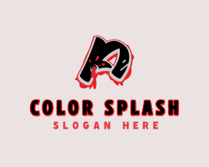 Splatter Graffiti Letter A logo