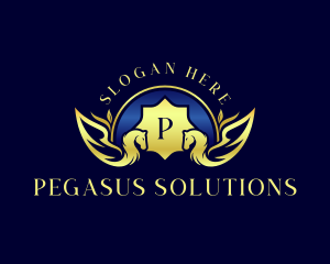 Elegant Pegasus Crest logo design