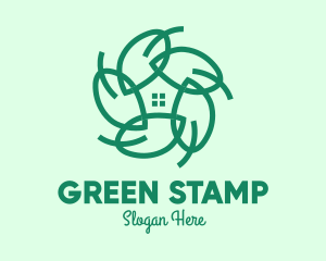 Green Home Gardening Leaves logo design