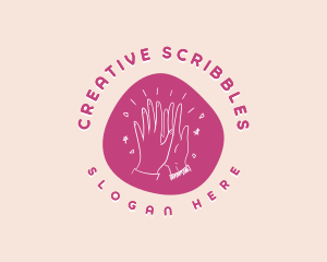 Creative Scribble Hand  logo design