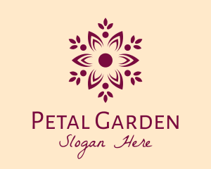 Purple Ornamental Flower logo design