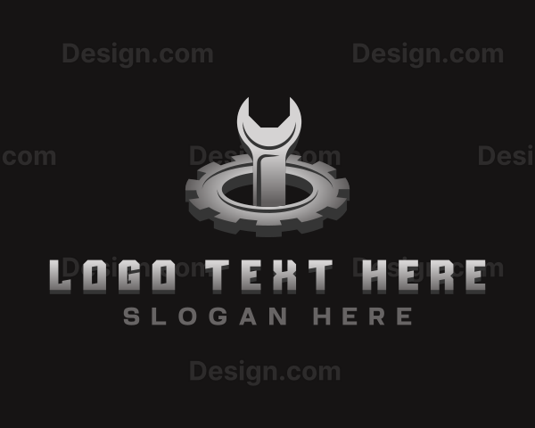 Mechanical Wrench Cogwheel Logo