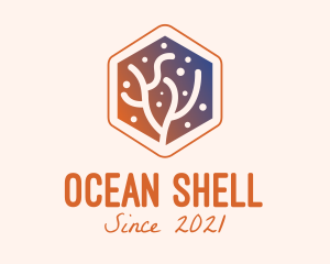 Hexagon Coral Reef  logo design