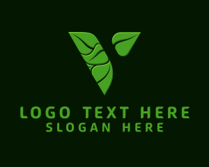 Food - Organic Vegan Letter V logo design