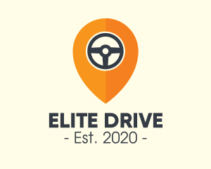 Car Driving Location Pin logo design