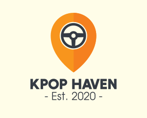 Car Driving Location Pin logo design