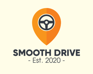 Car Driving Location Pin logo design