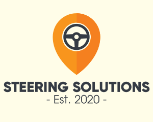 Car Driving Location Pin logo design