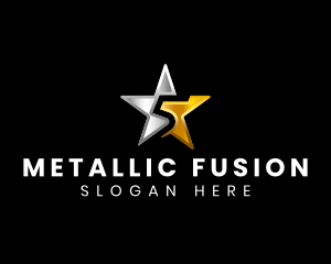 Metallic Five Star  logo design