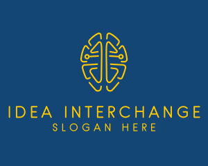 Symmetrical Brain Tech logo design