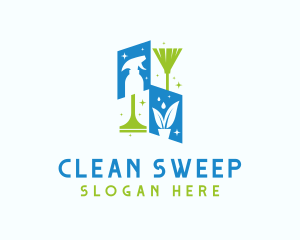 Shiny Housekeeper Cleaning logo design