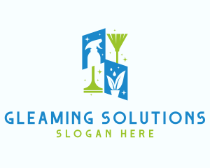 Shiny Housekeeper Cleaning logo design