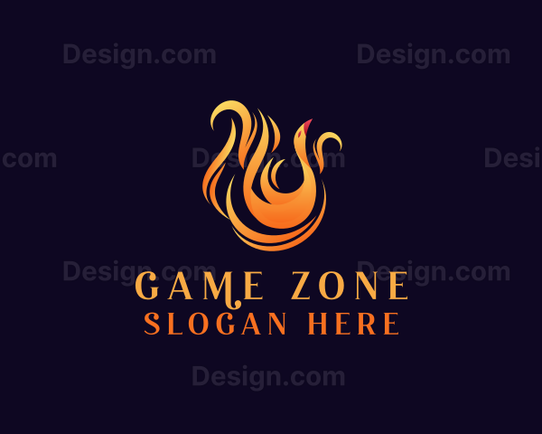 Flame Fire Bird Logo