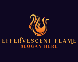 Flame Fire Bird logo design