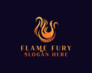 Flame Fire Bird logo design