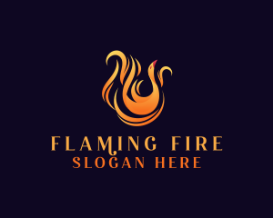 Flame Fire Bird logo design