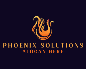 Flame Fire Bird logo design