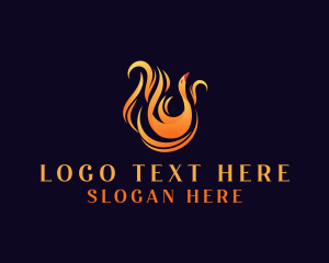 Fire - Flame Fire Bird logo design