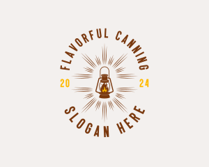 Camping Lamp Lantern logo design