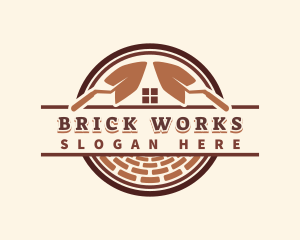 Shovel Brick Construction logo design