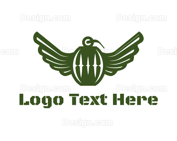 Green Grenade Wings Logo