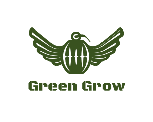 Green Grenade Wings logo design