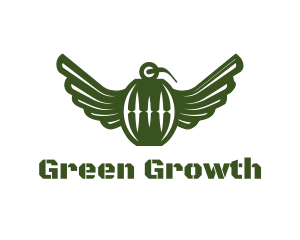 Green Grenade Wings logo design