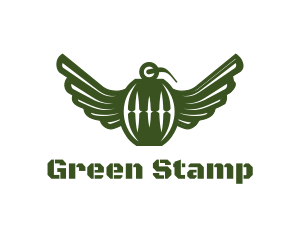 Green Grenade Wings logo design