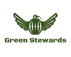 Green Grenade Wings logo design