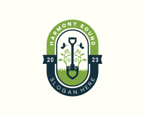 Plant Shovel Landscape Logo