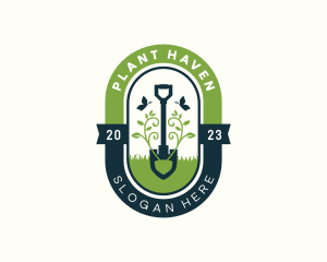 Plant Shovel Landscape logo design