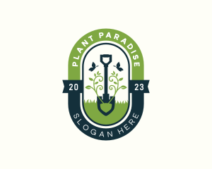 Plant Shovel Landscape logo design