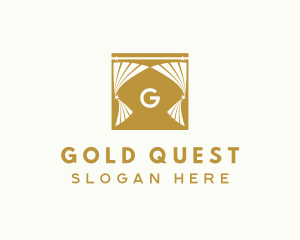 Gold Window Curtains logo design