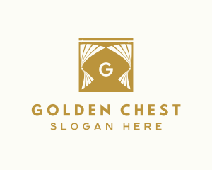 Gold Window Curtains logo design