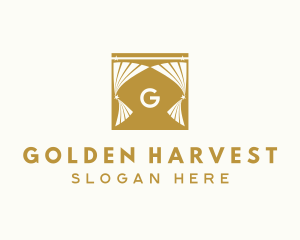 Gold Window Curtains logo design