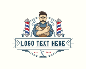 Hipster Barbershop Man  logo