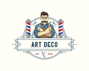 Hipster Barbershop Man  logo