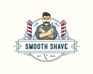 Hipster Barbershop Man  logo design